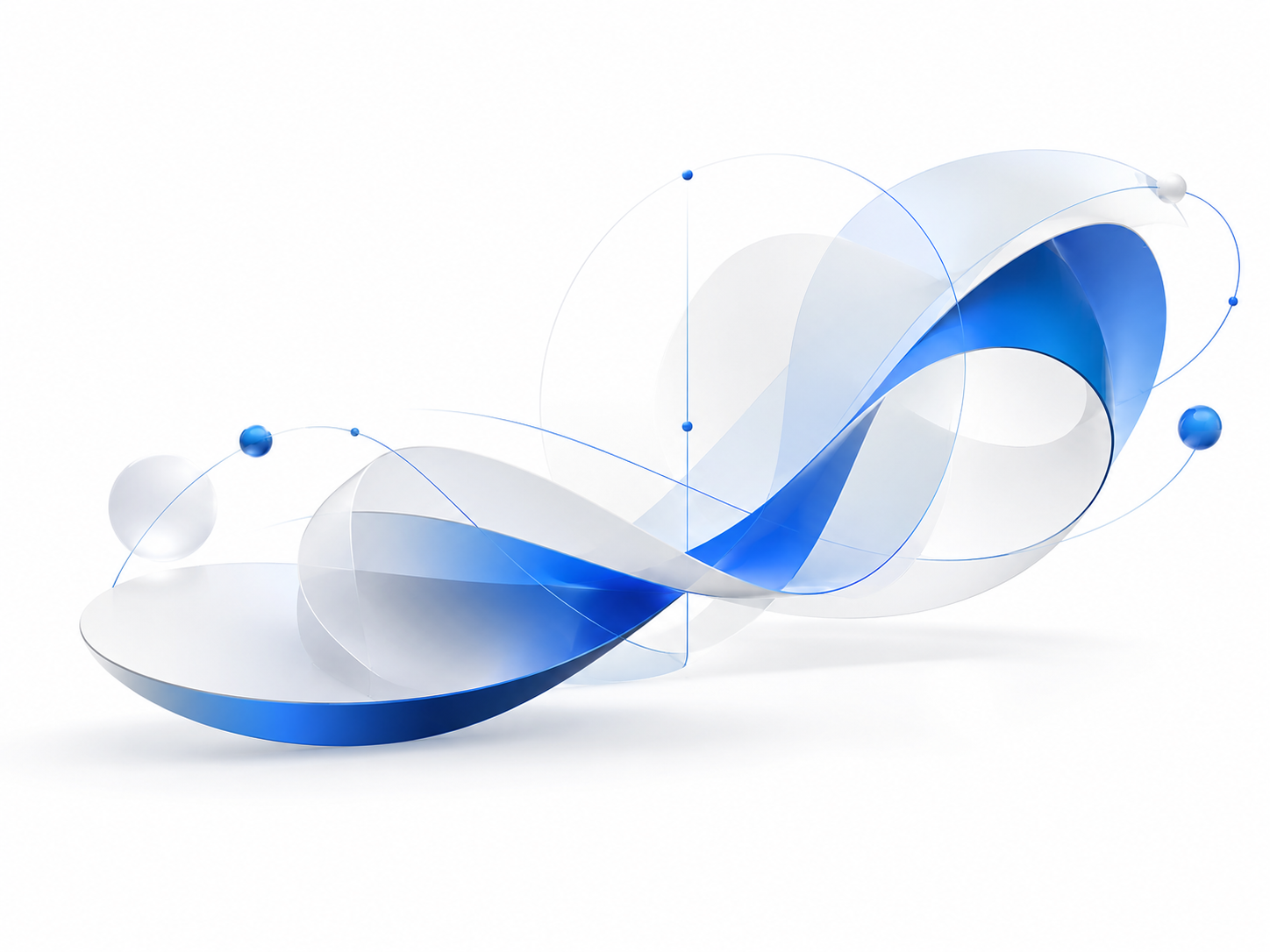 Abstract blue forms representing connected systems and automation
